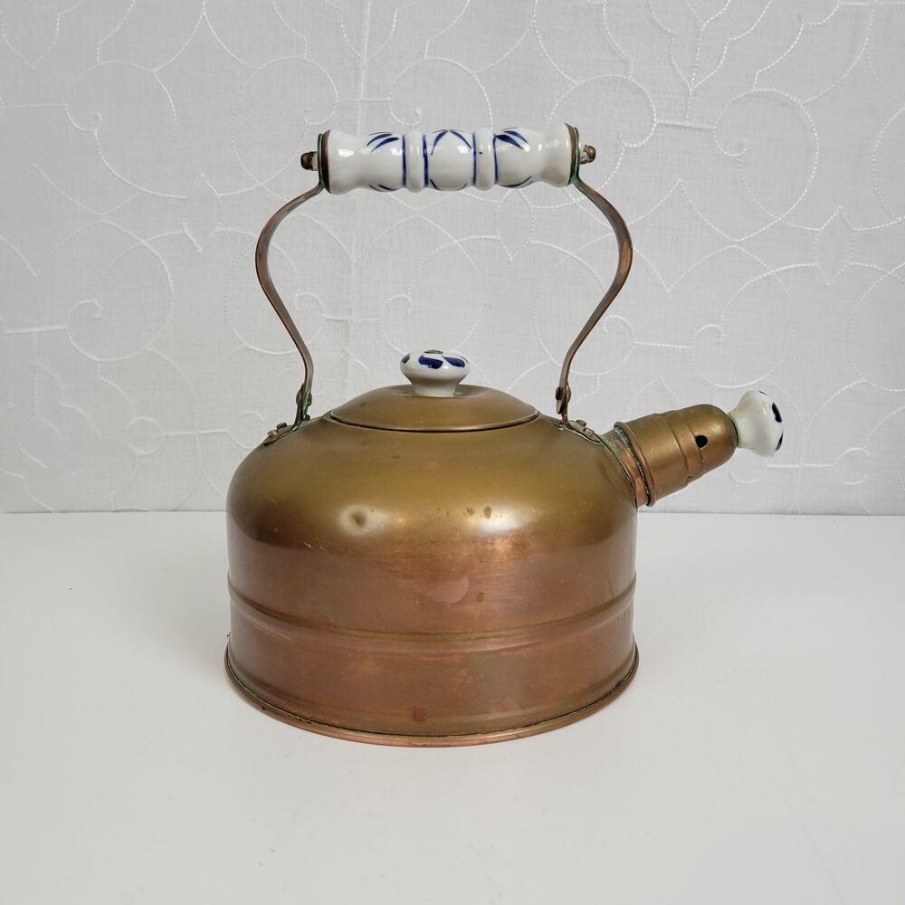 Vintage‎ Kitchen Home Kettle One Size Rustic Copper Tea Kettle w/ Spout Plug